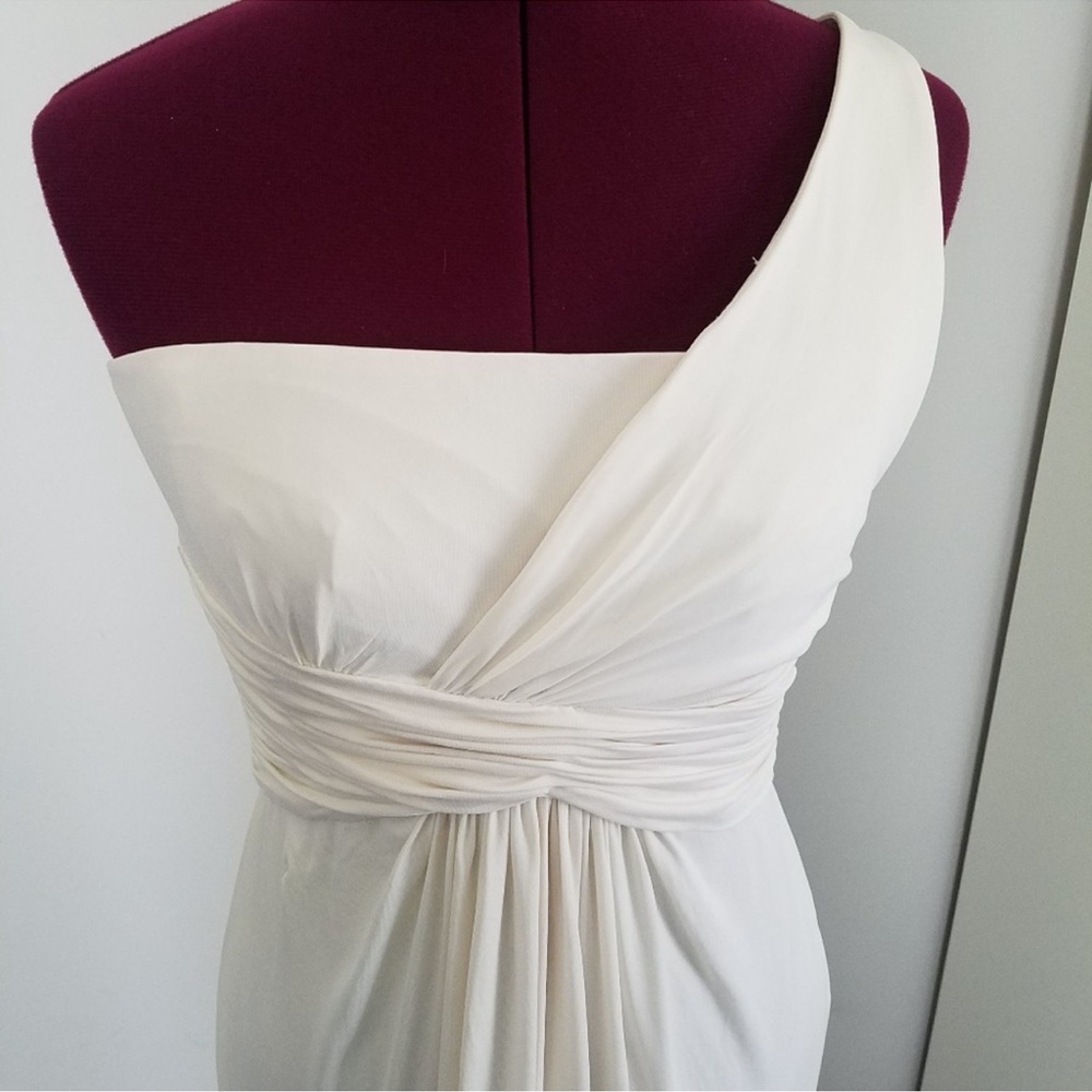 BCBGMaxAzria Cream Off the Shoulder Maxi Dress